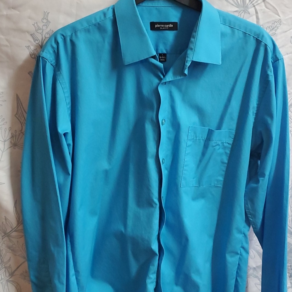 Blue button down dress shirt